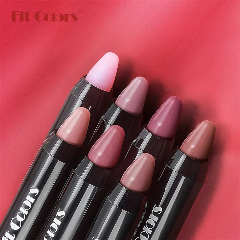 8-Color Velvet Matte Lipstick Pencil – Waterproof, Long-Lasting Sexy Red Lip Tint Non-Stick Makeup Pen