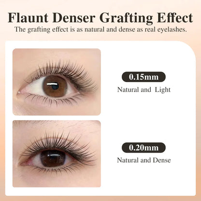 NAGARAKU Flat Ellipse Eyelashes — Matte Gray & Black Super Soft Natural Split-Tip Extension Lashes