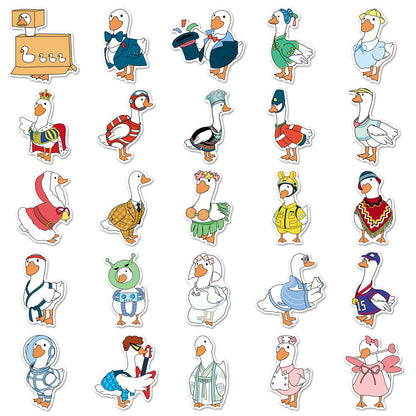 50PCS Cartoon Goose Stickers - Cute Waterproof Animal Decals for Water Bottles, Laptops, Skateboards & Luggage