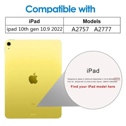2PCS Glass Screen Protector & Tablet Case for iPad 10th/11th Gen 10.9" 2025 A16 A3354 A3355 A2696 A2757