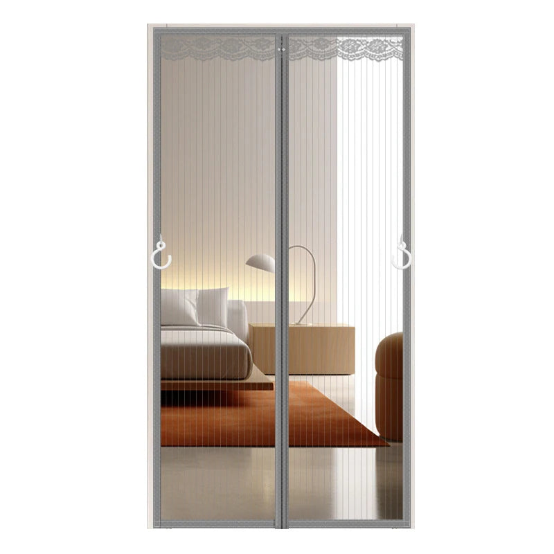 Magnetic Mosquito-Proof Door Curtain - Fiberglass Mesh Fly Screen with Full Magnetic Strips & Self-Adhesive Design