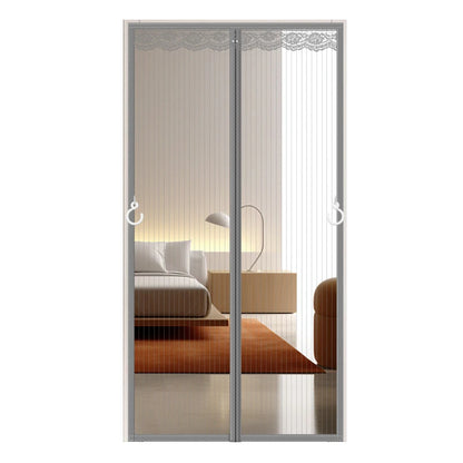 Magnetic Mosquito-Proof Door Curtain - Fiberglass Mesh Fly Screen with Full Magnetic Strips & Self-Adhesive Design