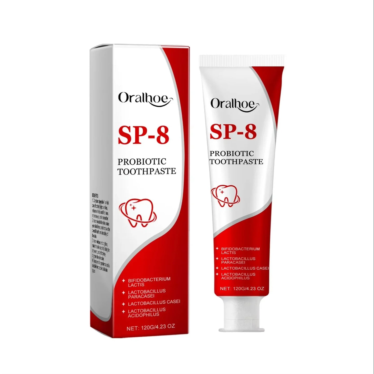 SP-8 Probiotic Whitening Toothpaste – Mint Fresh Breath, Deep Clean, Plaque & Stain Removal for Oral Hygiene