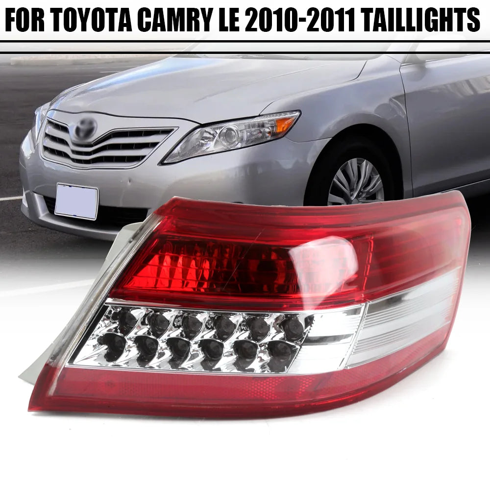 Toyota Camry 2010–2011 Rear Outer Tail Light Assembly - Red Clear Turn Signal & Brake Stop Lamp