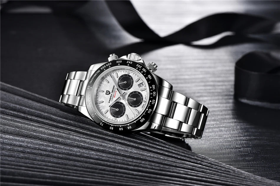 40mm PAGANI DESIGN V2 Men’s Quartz Watch – Sapphire Retro Chronograph Stainless Steel Waterproof