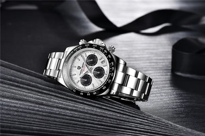40mm PAGANI DESIGN V2 Men’s Quartz Watch – Sapphire Retro Chronograph Stainless Steel Waterproof