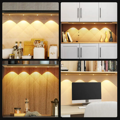 Motion Sensor LED Light - Wireless Ultra Thin USB LED Lamp for Kitchen Cabinet Bedroom Wardrobe Indoor Lighting Night Light