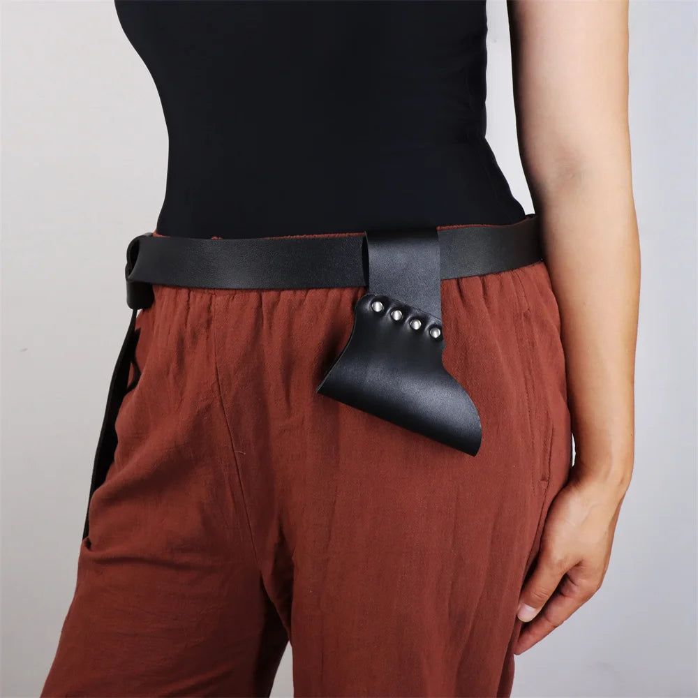 Medieval Leather Scabbard - Viking Knight Sword Holder for Renaissance Cosplay, Halloween & Stage Performance