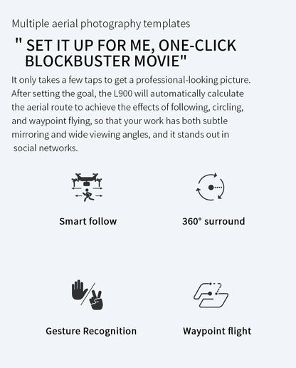 Drone L900 Pro 4K – Professional 5G GPS HD Dual Camera Photography, Brushless Foldable Quadcopter, 1.2KM Distance RC Drone Toys