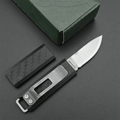 Mini Fixed Blade Knife 2425 – 8Cr13Mov Steel Blade with Nylon Fiber Handle for Outdoor EDC, Survival, Camping & Hunting