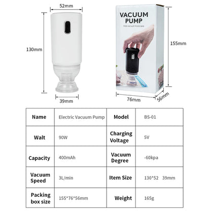 USB Rechargeable Electric Air Pump: One-Key Quick Pumping for 3D Printer Filament Vacuum Bag - Multi-Application Use