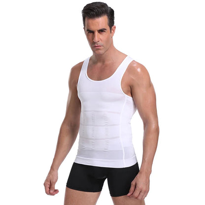 Men’s Slimming Shapewear Corset Vest — Compression Tummy Control Waist Cincher Sports Shirt