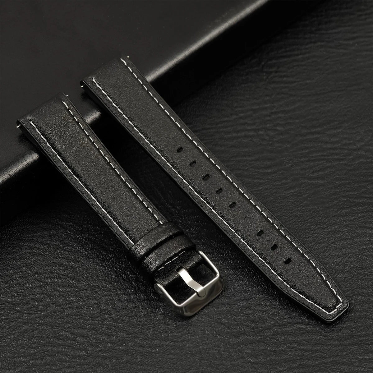 Leather Watch Strap 20mm/22mm - Vintage Replacement Band for Samsung Galaxy Watch 7/6/5/4 and Xiaomi Redmi Watch 3 Lite/Active
