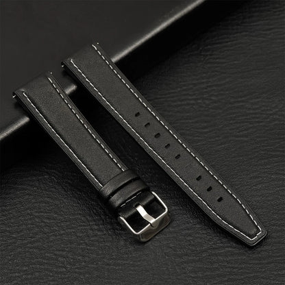 Leather Watch Strap 20mm/22mm - Vintage Replacement Band for Samsung Galaxy Watch 7/6/5/4 and Xiaomi Redmi Watch 3 Lite/Active