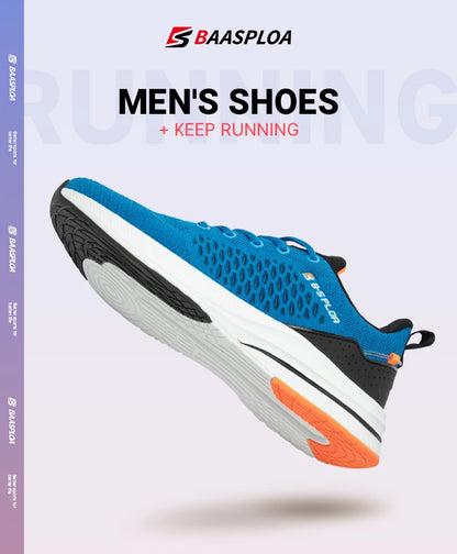 Baasploa Men’s Sport Shoes – Breathable Mesh Running & Casual Sneakers, Non-Slip Comfortable Outdoor Walking Shoes