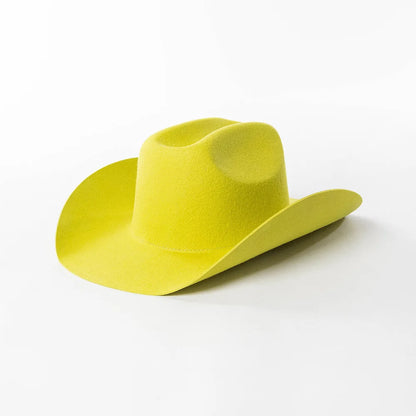 100% Wool Western Cowboy Hat – Casual Felt Cowgirl Hat for Men & Women, Autumn & Winter Outdoor Sunshade Fedoras Top Hat