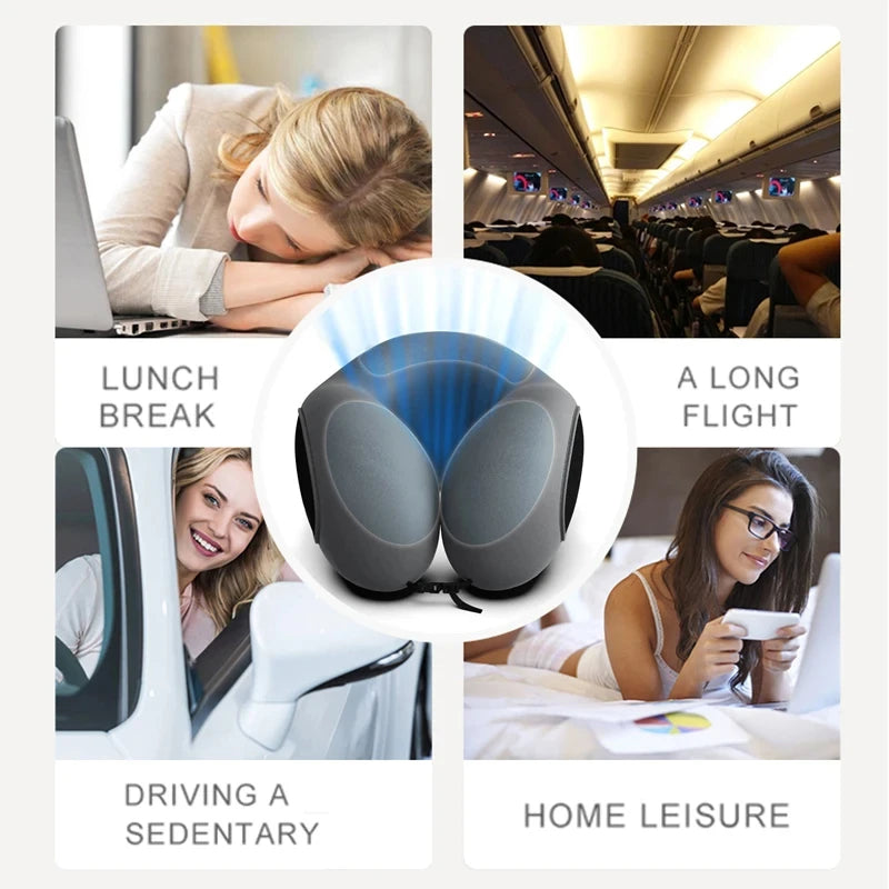 Multifunction U-Shaped Neck Pillow – Soft Slow Rebound Travel Pillow for Sleeping, Cervical Support & Massage