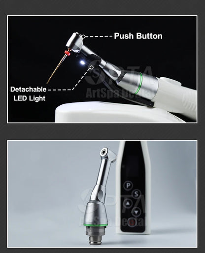 SPTA Cordless Dental Endo Motor – LED 16:1 Contra Angle with Reduction Head for Low-Speed Endodontic Treatment