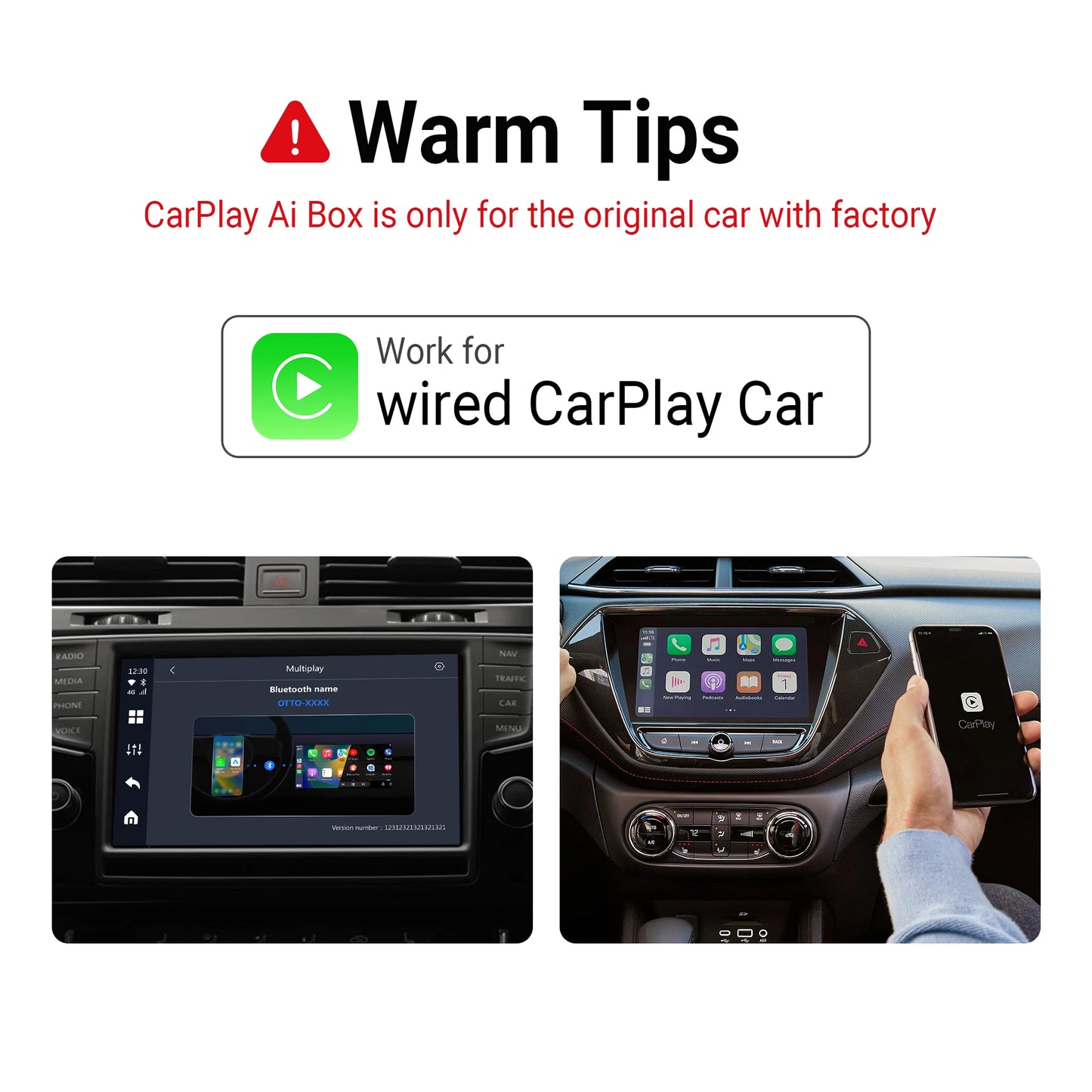 OTTOCAST P3 Android AI Box – Wireless CarPlay & Android Auto with HDMI Output, Built-in GPS, YouTube & Netflix for Car