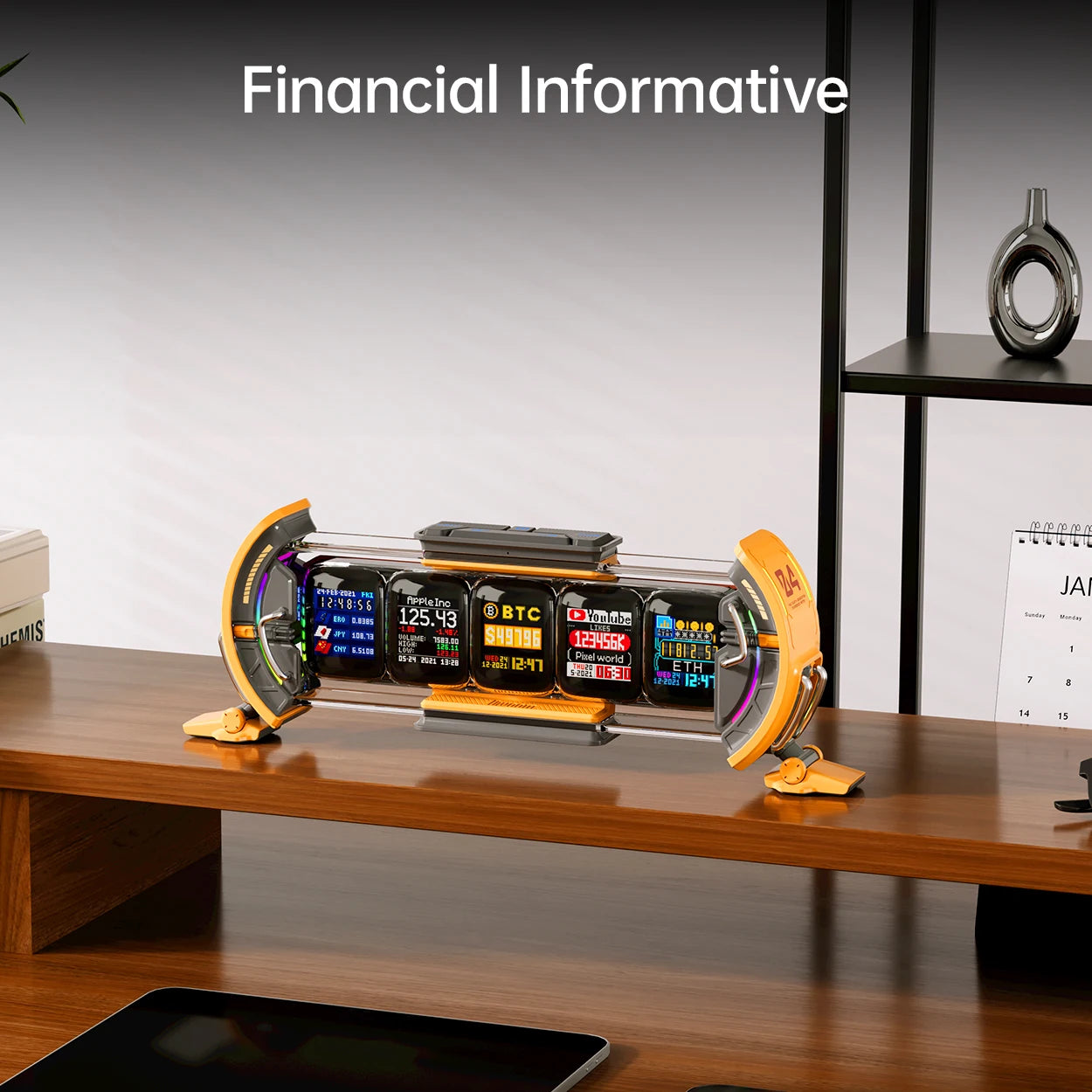Divoom Times Gate Digital Gaming Clock - Smart App Control, WiFi, RGB LED Display & Cyberpunk Room Decor