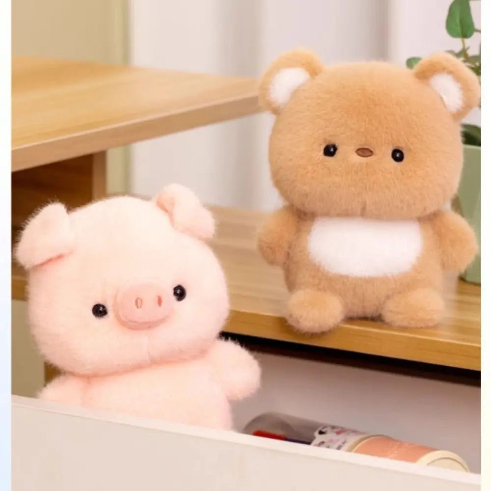 16cm Cute Plush Companion Doll - Anime Elephant, Rabbit, Bear & Panda Soft Desk Toy Gift