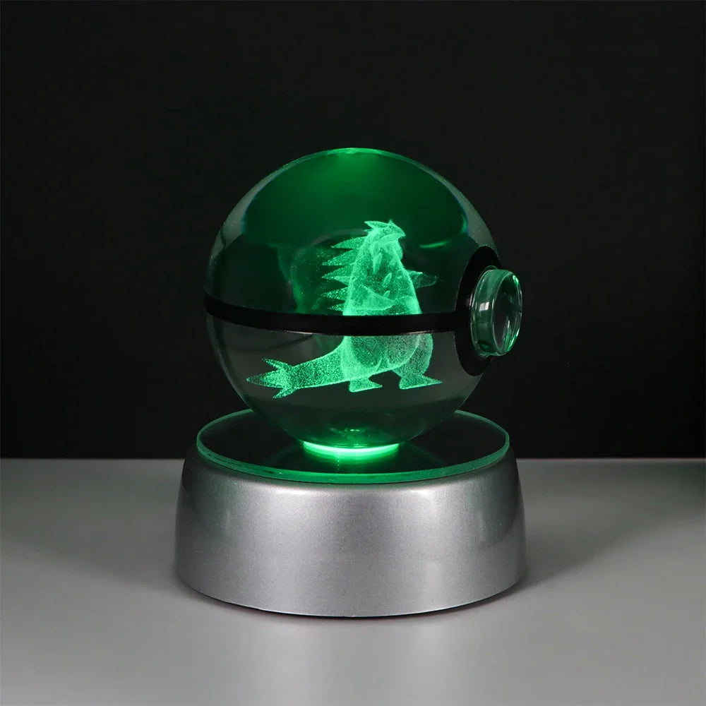 Pokemon Crystal Ball Night Light – Pikachu, Gengar, Eevee, Mewtwo & Lucario LED Pokeball, Kids Birthday Gift & Home Decor
