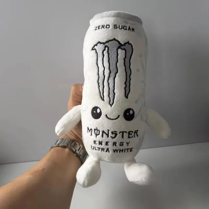 Energy Drink Can Plush Toy - White Zero Sugar Theme Soft Stuffed Doll & Desktop Ornament Gift