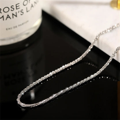 2PCS Shiny Silver Color Anklet for Women – Elegant Copper Beach Ankle Bracelet, Simple Sparkling Foot Jewelry