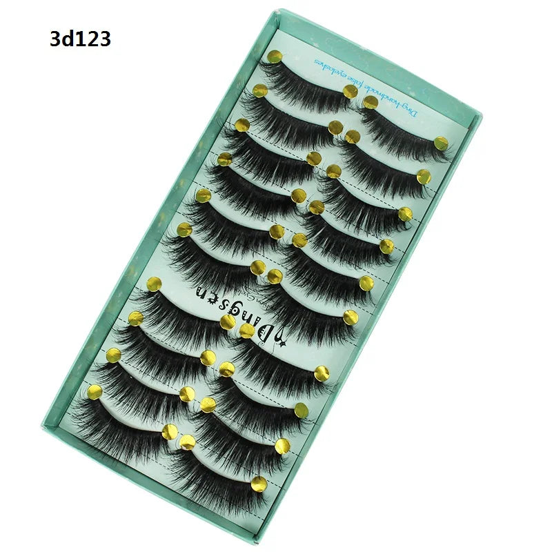 DINGSEN 10 Pairs Handmade Eyelash Fans – Individual False Lashes for Beauty & Makeup, Factory Price