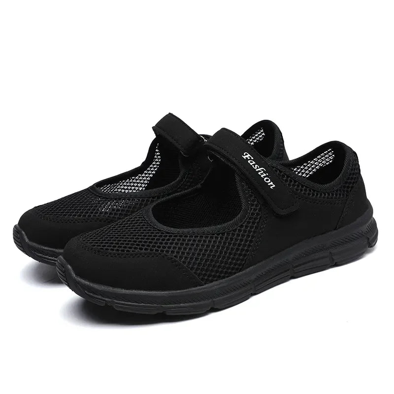 Women’s Breathable Mesh Vulcanized Sneakers – White Casual Walking Shoes, Fashion Work Shoes for Comfort & Everyday Wear
