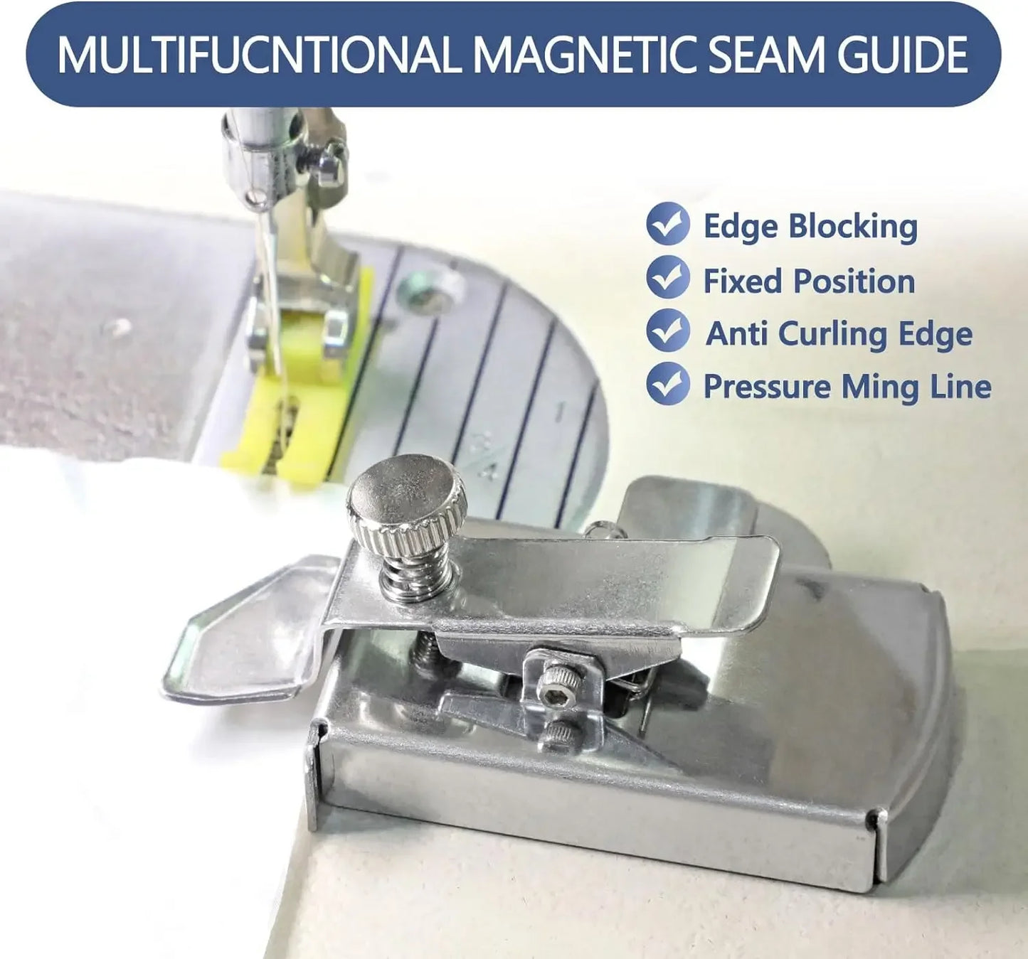 Magnetic Seam Guide - Multifunctional Sewing Ruler for Straight Lines, Hems & Machine Attachments