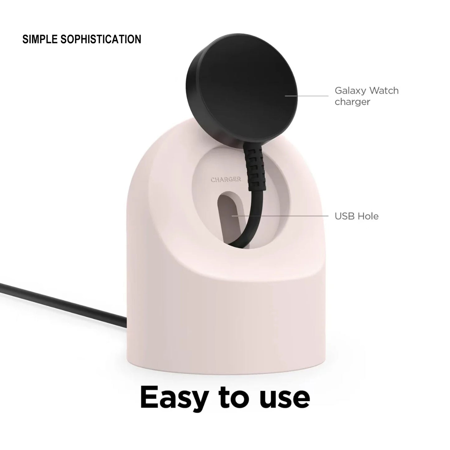 Samsung Galaxy Watch Charger Stand – Silicone Charging Dock Compatible with Galaxy Watch 3, 4, 5 Pro, 6 & Watch 7 Base Holder