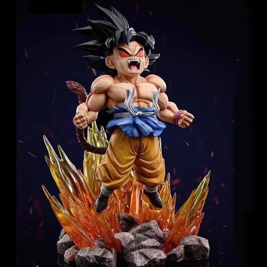 BANDAI 19cm Dragon Ball SHK Kai Ape Series No.2 Goku Figure — Glow Black Hair Super Four PVC Anime Model Collectible Ornament