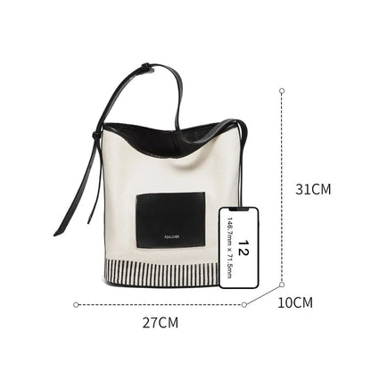 FOXER Lady Fashion PU Shoulder Bag – Large Capacity Top Handbag, Office Commuter Bag, Vegan Leather Female Composite Bucket