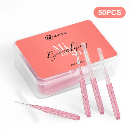 MAYOOC Mini Eyebrow Brush – Disposable Brow Lifting & Perm Brushes, Bendable Micro Eyelash Applicators Tools