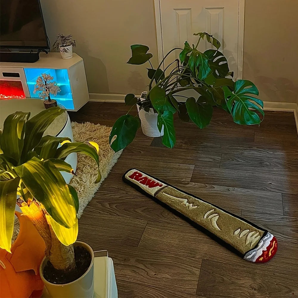 Cigarette Shaped Floor Mat - Modern Soft Washable Rug for Bedroom & Living Room