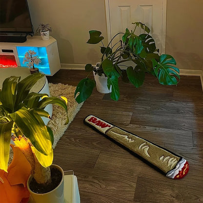 Cigarette Shaped Floor Mat - Modern Soft Washable Rug for Bedroom & Living Room