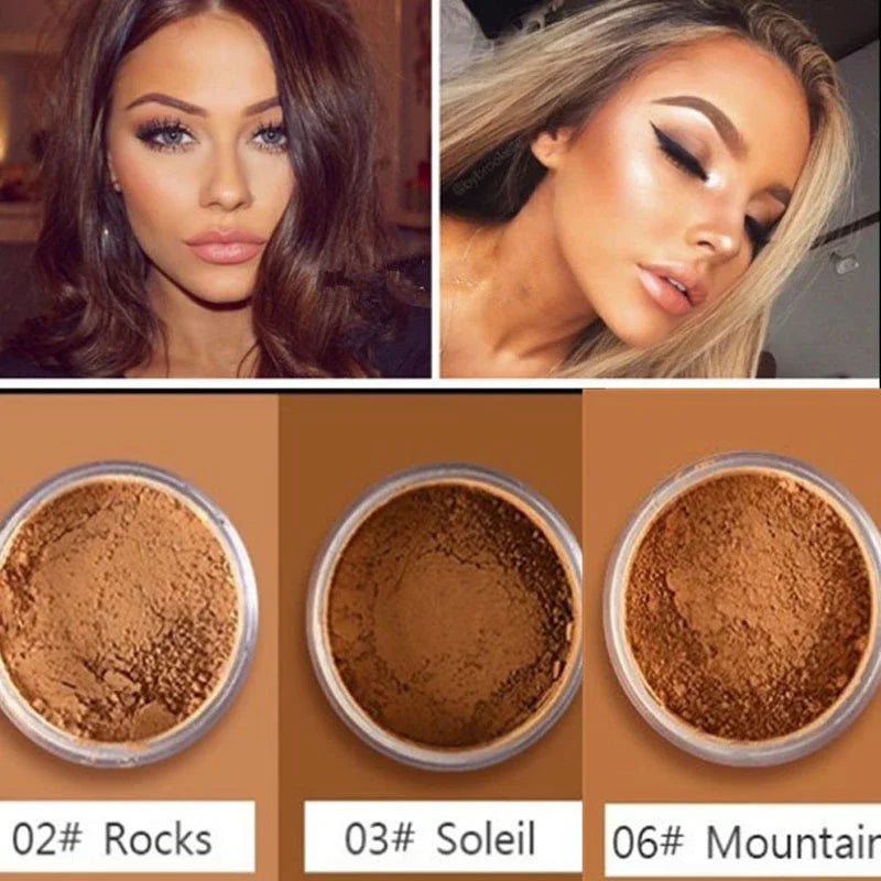 Matte Loose Setting Powder – Oil-Control Mineral Face Concealer, Bronzer & Contour for Dark Skin