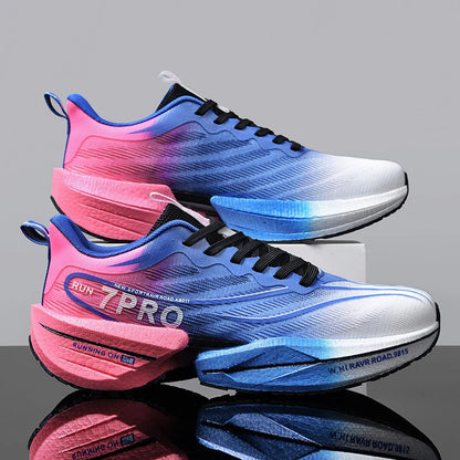 New Men's Carbon Plate Sneakers – Outdoor Soft Sole Mesh Sports Shoes, Lightweight Anti-Slip Running Shoes, Casual Couple Tennis Shoes