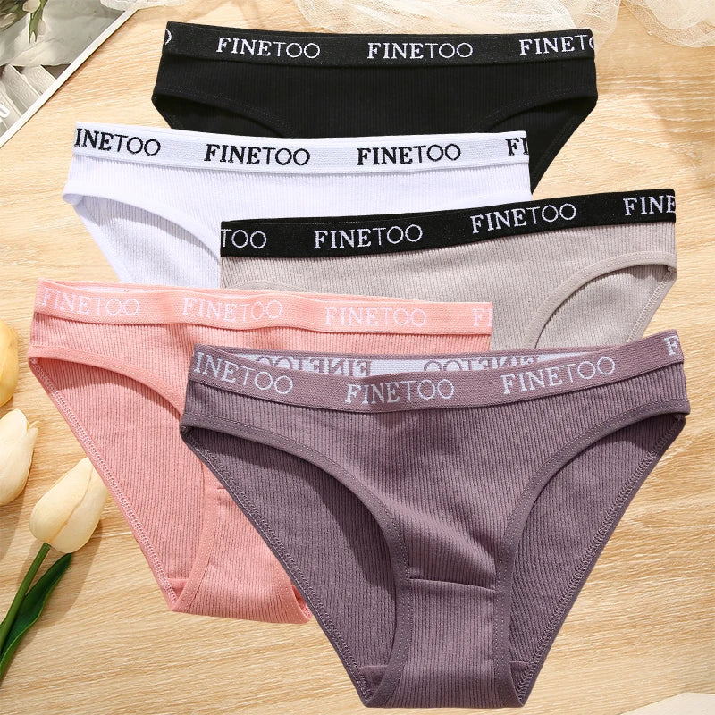5-Pack Women’s Cotton Panties – Sexy Comfort Briefs with Letter Print & Waistband (M-XXL)
