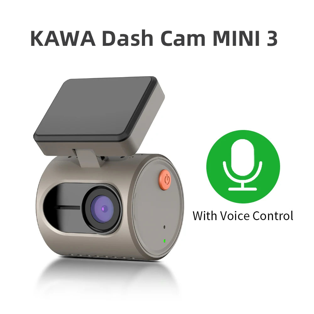 2K Mini Dash Cam - WiFi Car DVR with Night Vision, Voice Control & Emergency Recording