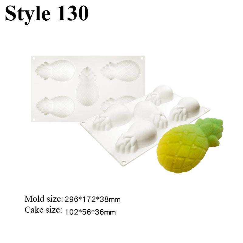 SHENHONG Silicone Fruit Mousse Cake Molds – Orange, Apple, Pear, Mango, Strawberry & Durian Dessert Decorating Tools