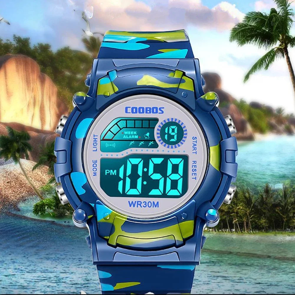 Kids Sport Digital Watch - Waterproof LED Electronic Watch with Luminous Display & Week Function