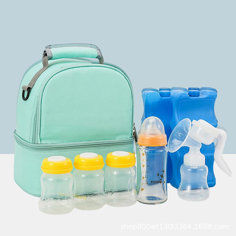 Insulated Double-Layer Mommy Bag — Large Capacity Travel & Picnic Baby Food Handbag