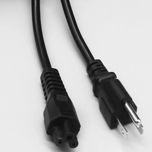 US Plug Power Cord – 3 Pin Prong C5 Cloverleaf Cable, 1.2m/4ft for AC Adapters, Laptop & Notebook