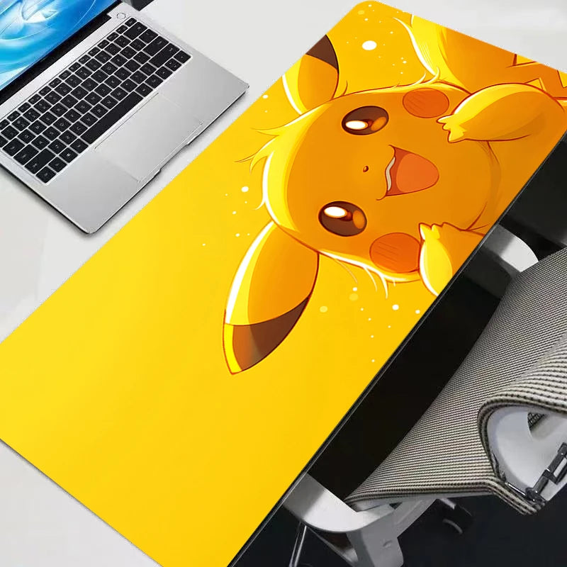Pokémon Pikachu Kawaii Anime Mouse Pad - Non-Slip Rubber Gaming Desk Mat for PC and Keyboard, 90 × 40 cm