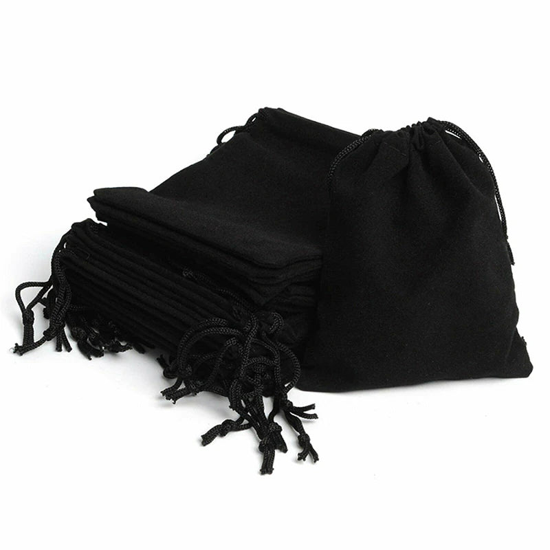100pcs Velvet Drawstring Bags – Jewelry Gift Pouches for Wedding, Party, Sweets & Display (5x7/7x9/10x14cm)