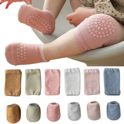 Baby Knee Pads Socks Set – Anti-Slip Crawling Safety Socks for Girls & Boys, Solid Color Leg Protector