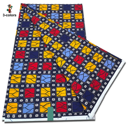 Newest African Ankara Wax Fabric - 100% Cotton Soft Dutch Hollandais Pagne Print for Dresses & Sewing