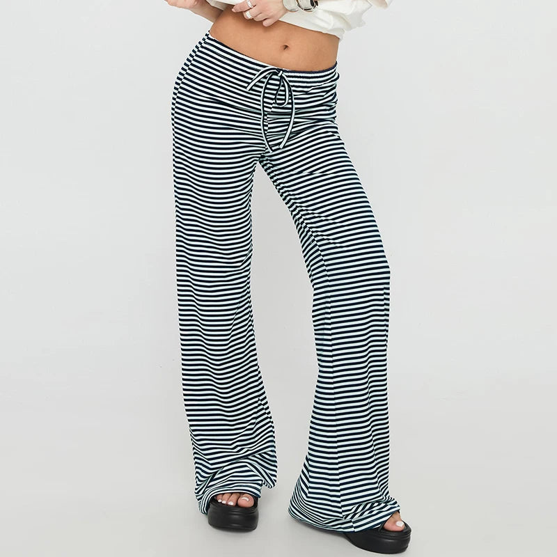 Women’s Casual Wide Leg Sweatpants – Low Rise Flared Yoga Lounge Pants for Teen Girls Back-to-School Outfit